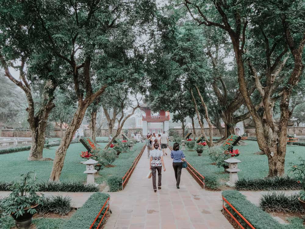 geniale Plätze in Hanoi Garten im Temple of Literature