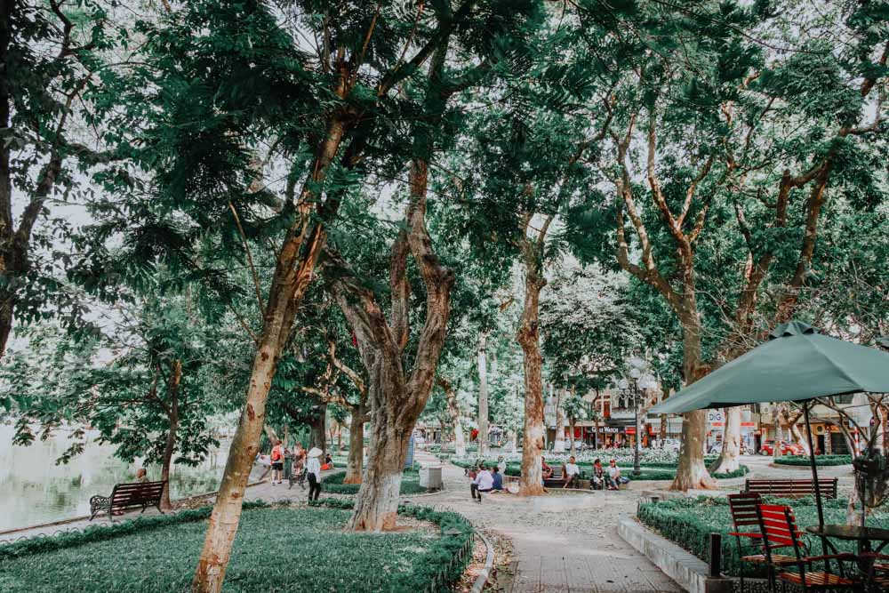 Promenade am Hoan Kiem Lake ein genialer Platz in Hanoi