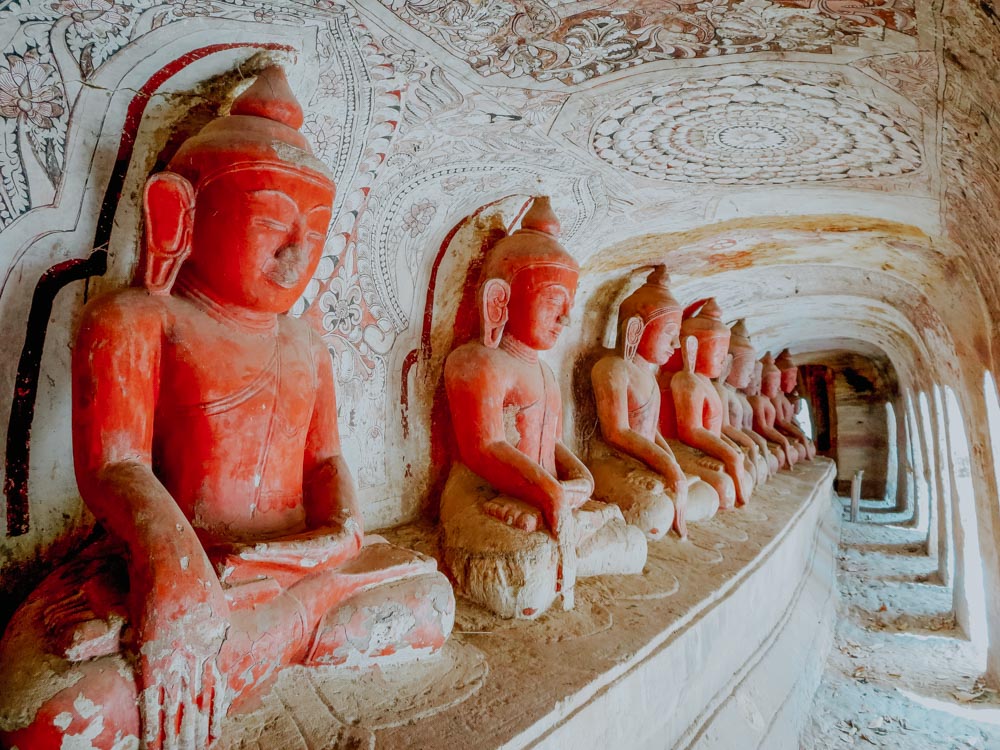 Must sees in Myanmar: Buddha Figuren in den Pho Win Taung Höhlen