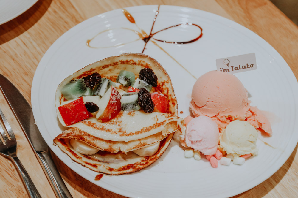 außergewöhnliche Cafés in Taiwan: Crepes mit Eis im I'm Talato in Taichung