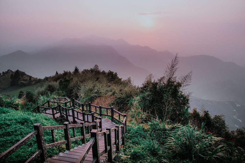 Sonnenuntergang am Eryanping Trail in Xiding