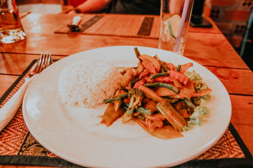 Panang Vegetables im Try Me Restaurant in Siem Reap Kambodscha